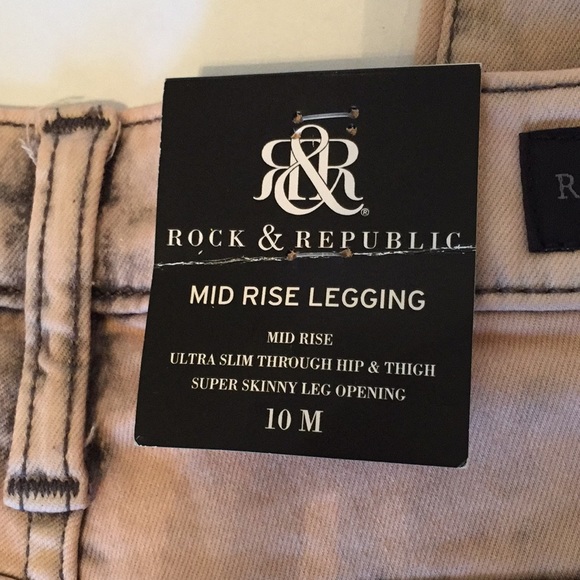 🆕 Rock & Republic peach/blackwash leggings jeans - Picture 4 of 4